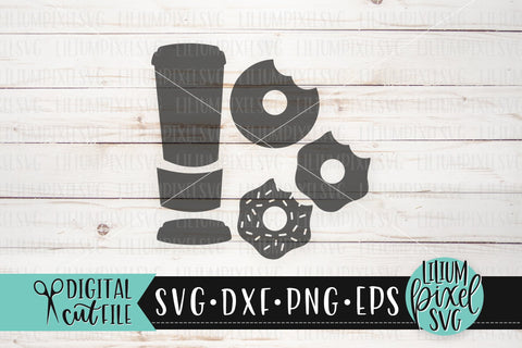 Layered Coffee Cup and Donut- Summer SVG SVG Lilium Pixel SVG 
