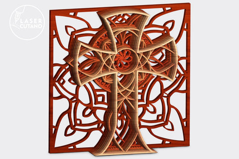 Layered CROSS Religious Cutting File SVG Multilayer Laser Cut Files, Mandala, SVG, 3D Designs SVG LaserCutano 