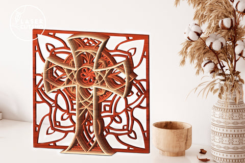 Layered CROSS Religious Cutting File SVG Multilayer Laser Cut Files, Mandala, SVG, 3D Designs SVG LaserCutano 