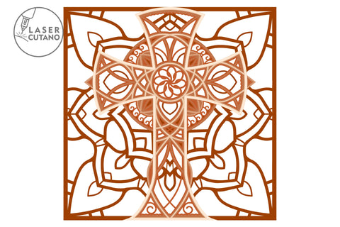 Layered CROSS Religious Cutting File SVG Multilayer Laser Cut Files, Mandala, SVG, 3D Designs SVG LaserCutano 