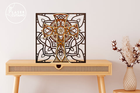 Layered CROSS Religious Cutting File SVG Multilayer Laser Cut Files, Mandala, SVG, 3D Designs SVG LaserCutano 