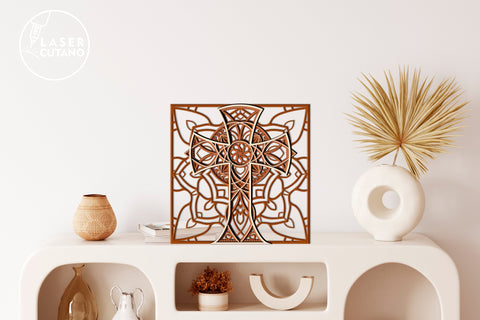 Layered CROSS Religious Cutting File SVG Multilayer Laser Cut Files, Mandala, SVG, 3D Designs SVG LaserCutano 