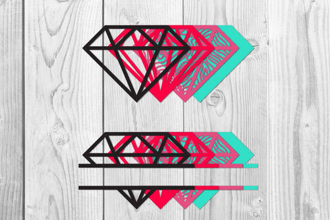 Layered Diamond 3d Monogram Svg Cut File SVG dadan_pm 