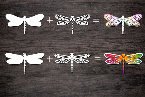 Layered dragonfly svg, 3d dragonfly papercut SVG Digital Rainbow Shop 