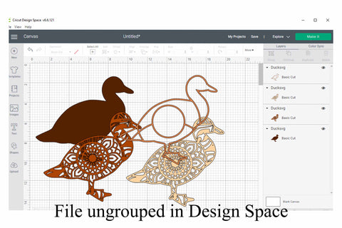Layered Duck Mandala SVG SVG Digital Honeybee 
