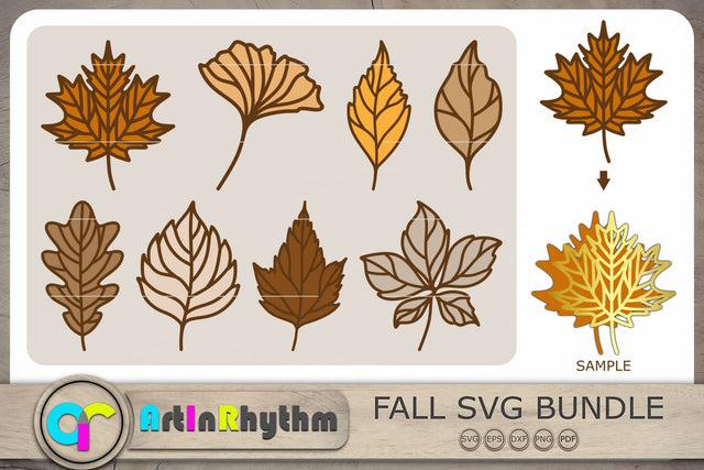 Layered Fall Leaves SVG, Fall Leaves SVG, Leaves SVG, Fall SVG SVG Artinrhythm shop 