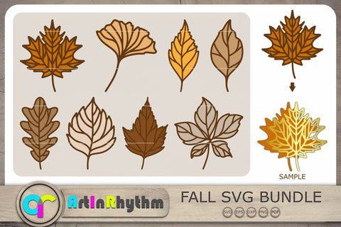 Layered Fall Leaves SVG, Fall Leaves SVG, Leaves SVG, Fall SVG SVG Artinrhythm shop 