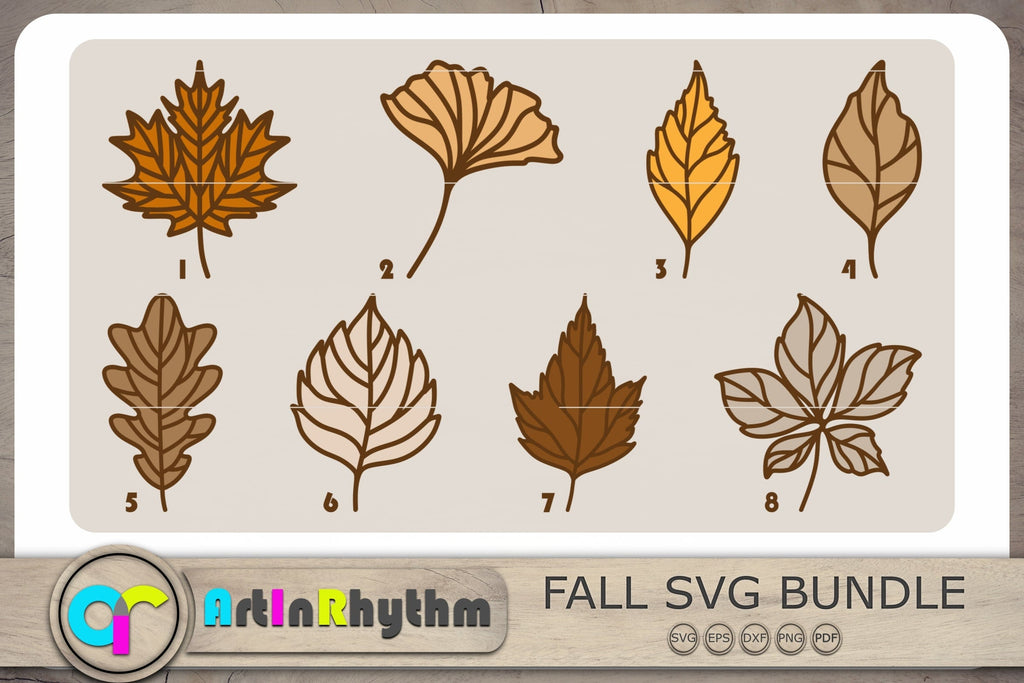 Layered Fall Leaves SVG, Fall Leaves SVG, Leaves SVG, Fall SVG - So Fontsy