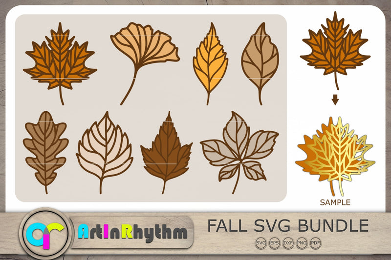 Layered Fall Leaves SVG, Fall Leaves SVG, Leaves SVG, Fall SVG SVG Artinrhythm shop 
