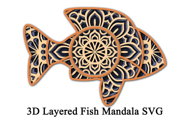 Layered Fish Mandala SVG SVG Digital Honeybee 