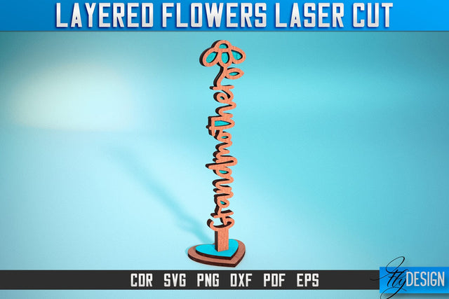 Layered Flower Laser Cut SVG | Laser Flower SVG Design | CNC Files SVG Fly Design 