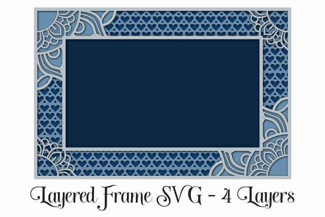 Layered Frame SVG - 3D Frame SVG Digital Honeybee 
