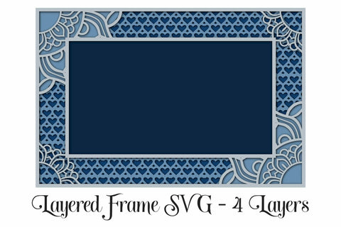 Layered Frame SVG - 3D Frame SVG Digital Honeybee 