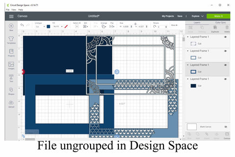 Layered Frame SVG - 3D Frame SVG Digital Honeybee 