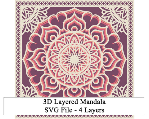 Layered Framed Mandala Bundle for Paper Cutting SVG and PNG SVG Digital Honeybee 