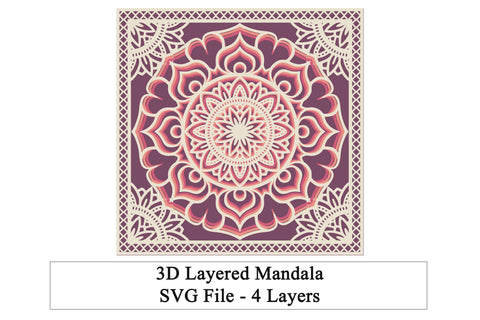 Layered Framed Mandala Bundle for Paper Cutting SVG and PNG SVG Digital Honeybee 