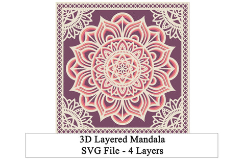Layered Framed Mandala Bundle for Paper Cutting SVG and PNG SVG Digital Honeybee 