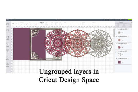 Layered Framed Mandala Bundle for Paper Cutting SVG and PNG SVG Digital Honeybee 