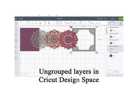 Layered Framed Mandala Bundle for Paper Cutting SVG and PNG SVG Digital Honeybee 