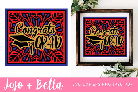 Layered Graduation Svg, Congrats Grad Svg, Graduation Svg, Graduation Mandala Svg, Congrats Grad Svg, Svg files for Cricut, Sublimation Designs Downloads SVG Jojo&Bella 