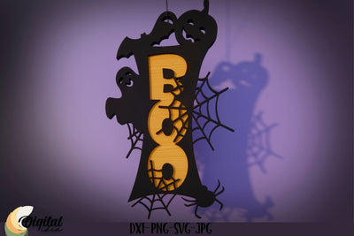 Layered Halloween Sign 3D Design | BOO | Laser Cut SVG Evgenyia Guschina 