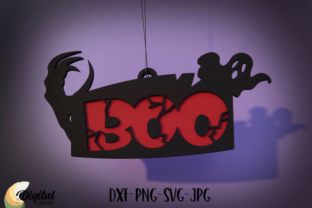 Layered Halloween Sign 3D Design | BOO | Laser Cut SVG Evgenyia Guschina 