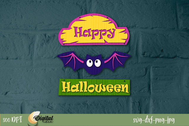 Layered Halloween signs Design. Halloween SVG. Laser Cut SVG Evgenyia Guschina 