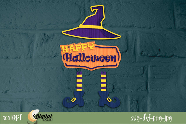 Layered Halloween signs Design. Witch SVG. Laser Cut SVG Evgenyia Guschina 