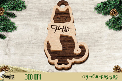 Layered Happy Cat ball 3D Design | Cats SVG| Laser Cut Tree Ornament SVG Evgenyia Guschina 