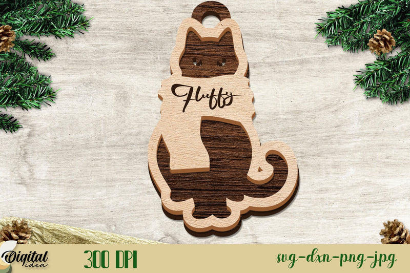 Layered Happy Cat ball 3D Design | Cats SVG| Laser Cut Tree Ornament SVG Evgenyia Guschina 