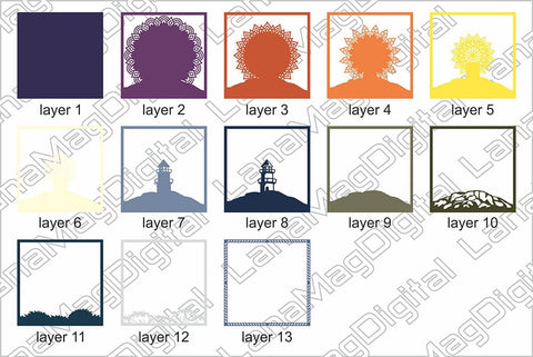 Layered lighthouse mandala svg, Layered mandala papercraft 3D Paper LanaMagDigital 