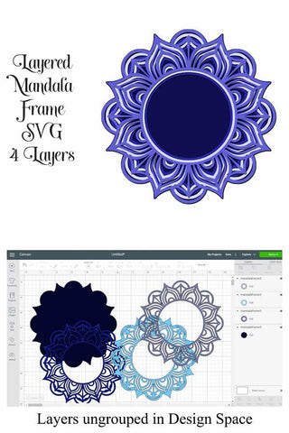 Layered Mandala Frames Bundle SVG SVG Digital Honeybee 
