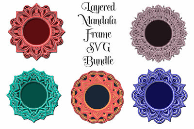 Layered Mandala Frames Bundle SVG SVG Digital Honeybee 