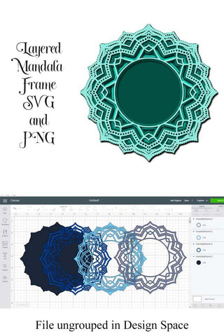 Layered Mandala Frames Bundle SVG SVG Digital Honeybee 