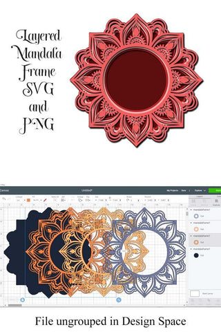 Layered Mandala Frames Bundle SVG SVG Digital Honeybee 