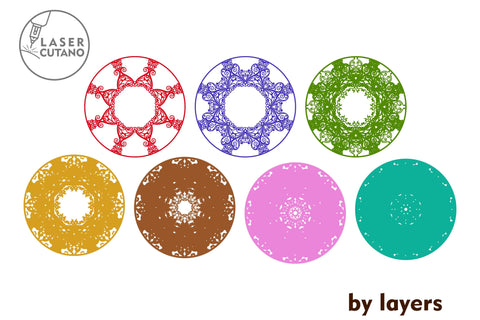 Layered MANDALA Laser Cut and Paper Cut Decoration SVG LaserCutano 