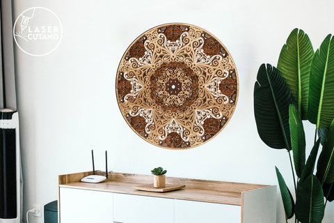 Layered MANDALA Laser Cut and Paper Cut Decoration SVG LaserCutano 