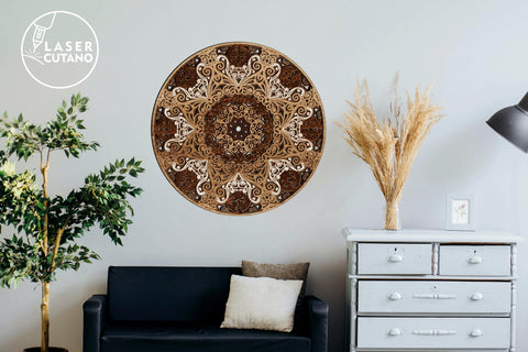 Layered MANDALA Laser Cut and Paper Cut Decoration SVG LaserCutano 