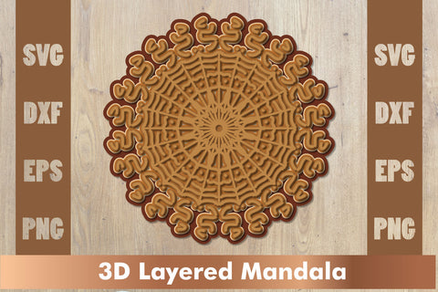 Layered mandala SVG, 3d mandala SVG, Cut File Mandala design dxf SVG artnoy 