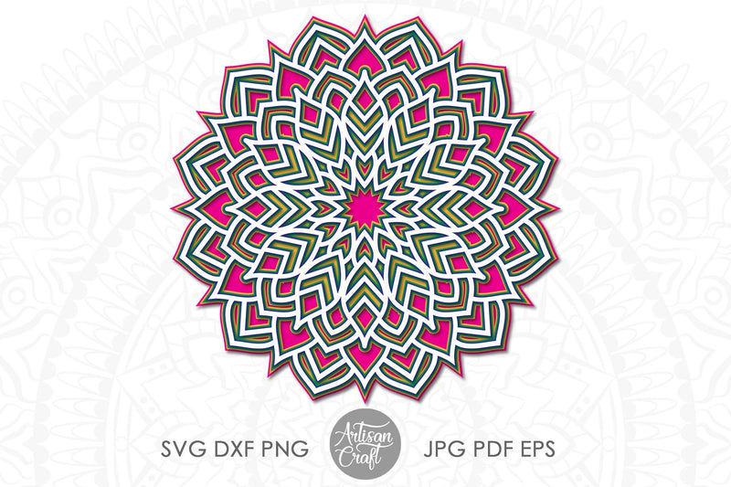 Layered mandala SVG, 3d mandala SVG SVG Artisan Craft SVG 