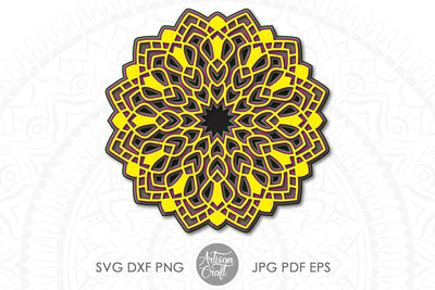 Layered mandala SVG, 3d papercraft template SVG Artisan Craft SVG 