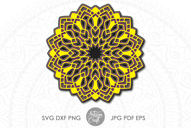 Layered mandala SVG, 3d papercraft template SVG Artisan Craft SVG 