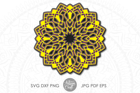 Layered mandala SVG, 3d papercraft template SVG Artisan Craft SVG 