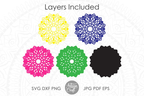 Layered mandala SVG, 3d papercraft template SVG Artisan Craft SVG 