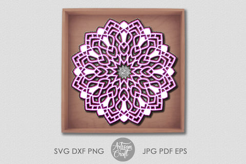 Layered mandala SVG, 3d papercraft template SVG Artisan Craft SVG 