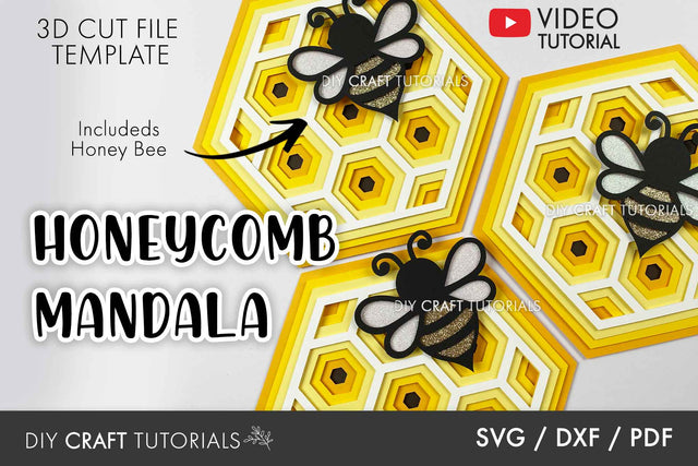 Layered Mandala SVG - Honeycomb SVG DIY Craft Tutorials 