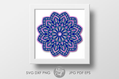 Layered mandala SVG, mandala papercraft, 5 layers SVG Artisan Craft SVG 