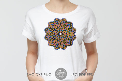 Layered mandala SVG, mandala papercraft, 5 layers SVG Artisan Craft SVG 