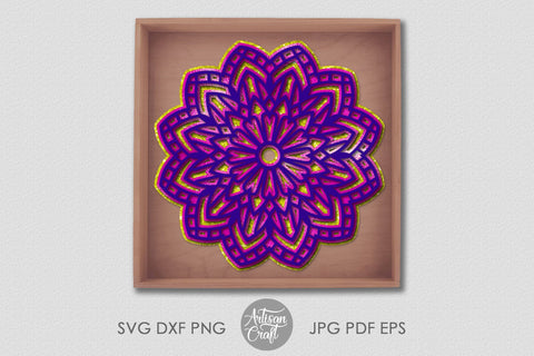 Layered mandala SVG, mandala papercraft, 5 layers SVG Artisan Craft SVG 