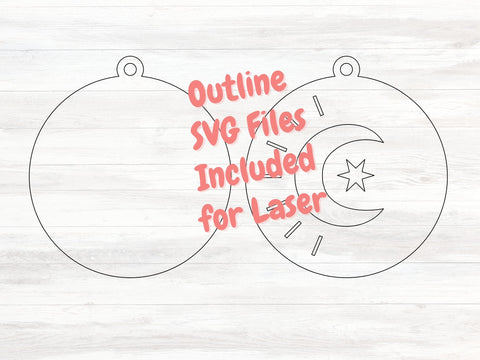 Layered Moon Earrings SVG Bundle, Laser Earring Cut File for Glowforge, Digital Download Commercial Use SVG Apple Grove Designs 